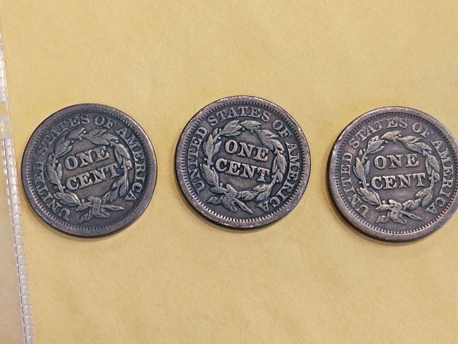 Three Braided hair Large Cents in Fine to Very Fine - details - 3