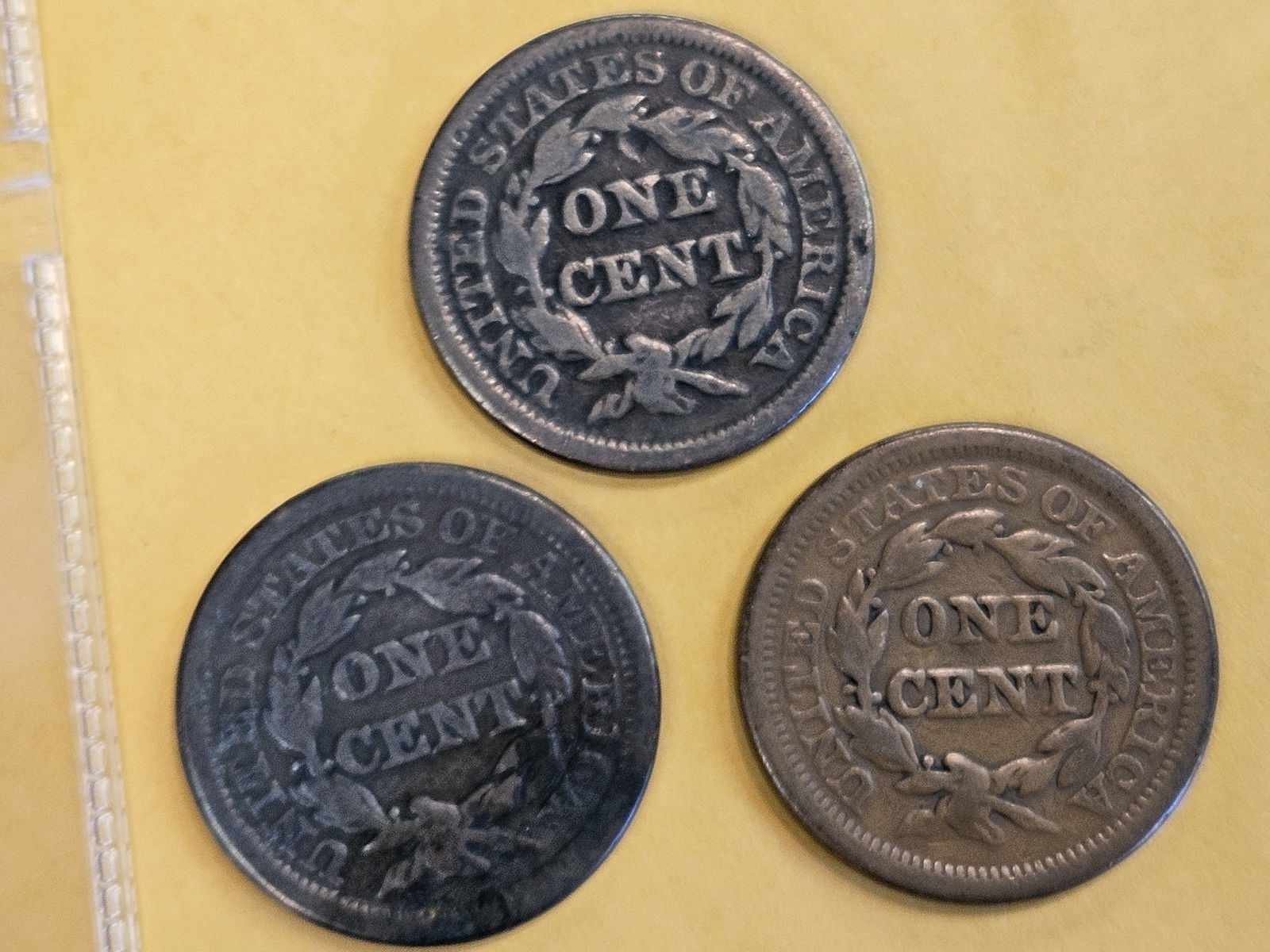 Three Braided hair Large Cents in Very Good - 4