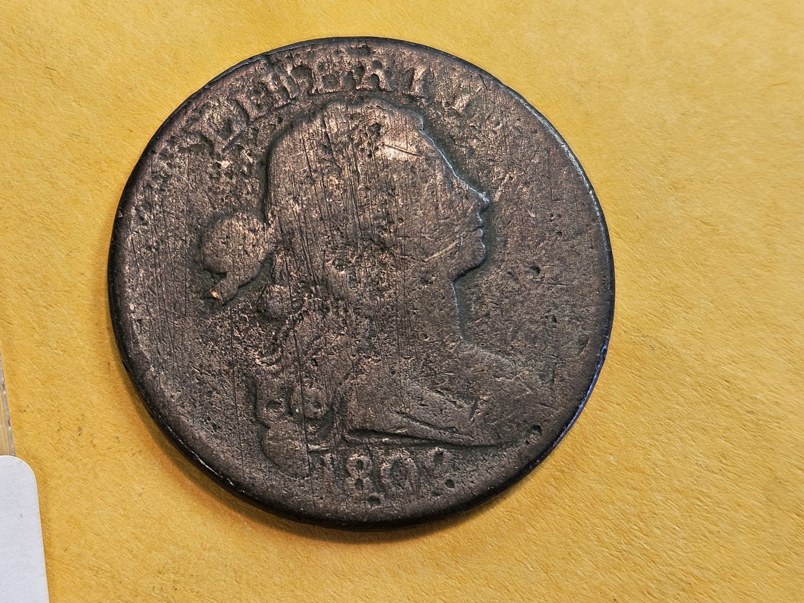 1802 Draped Bust Large Cent in Very Good - details: Stemless Wreath version