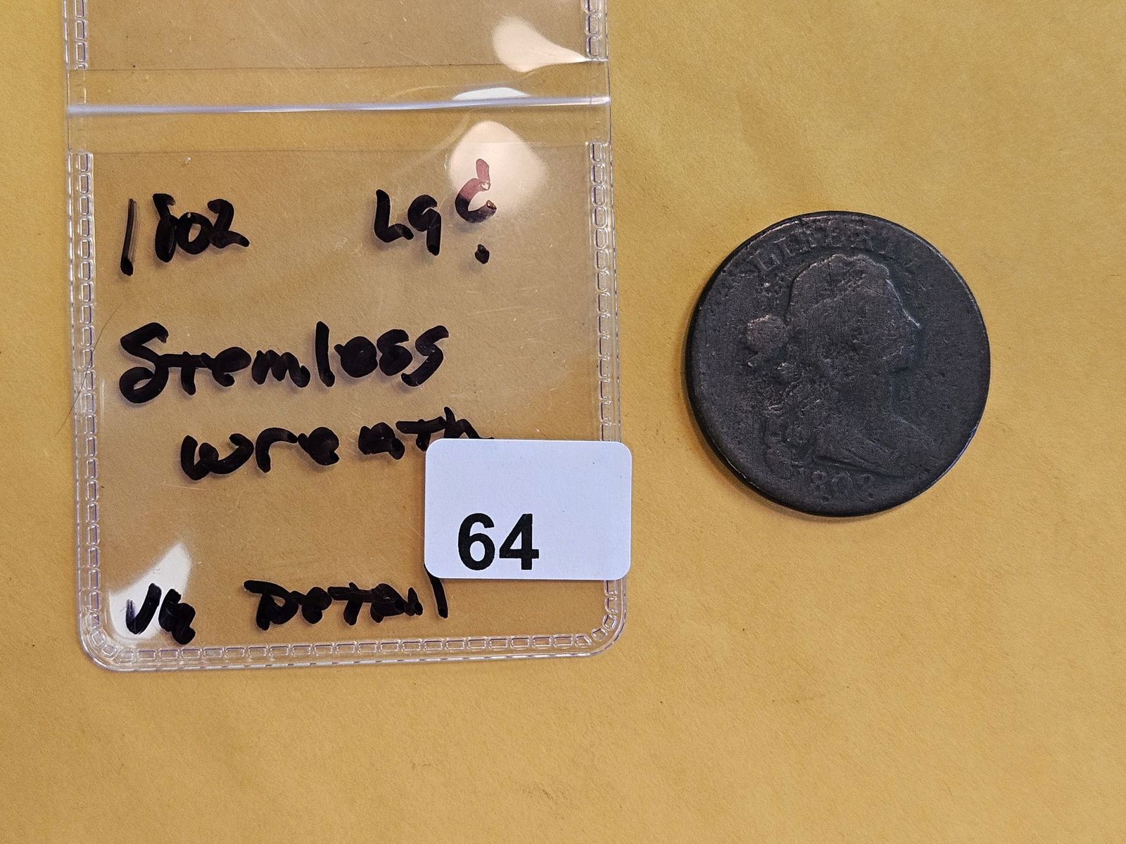 1802 Draped Bust Large Cent in Very Good - details - 2