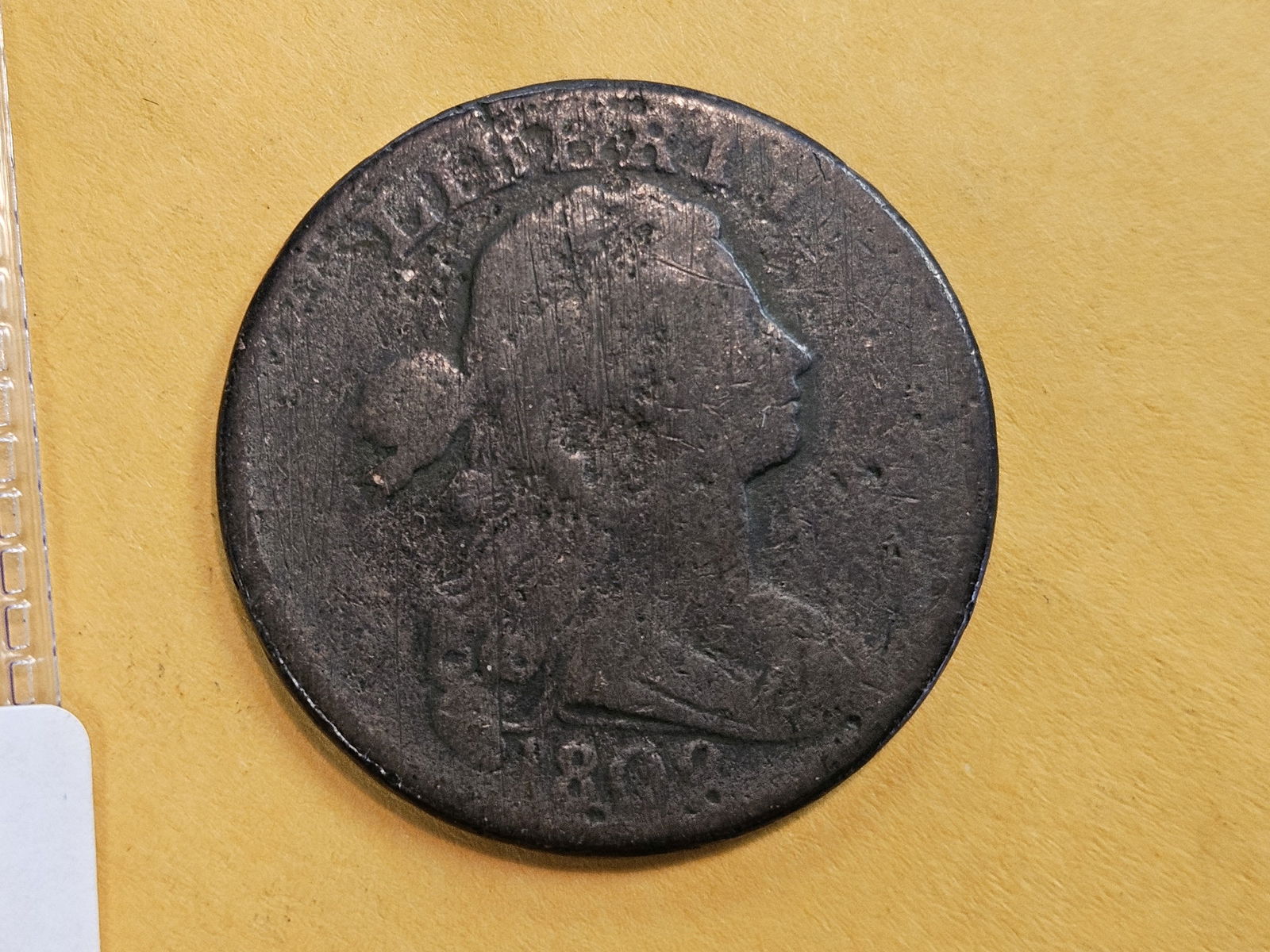 1802 Draped Bust Large Cent in Very Good - details - 3