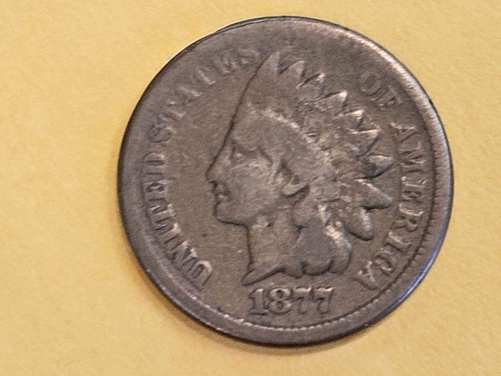 *** KEY DATE ** 1877 Indian cent in Very Good!: THE KEY Date for the series! 