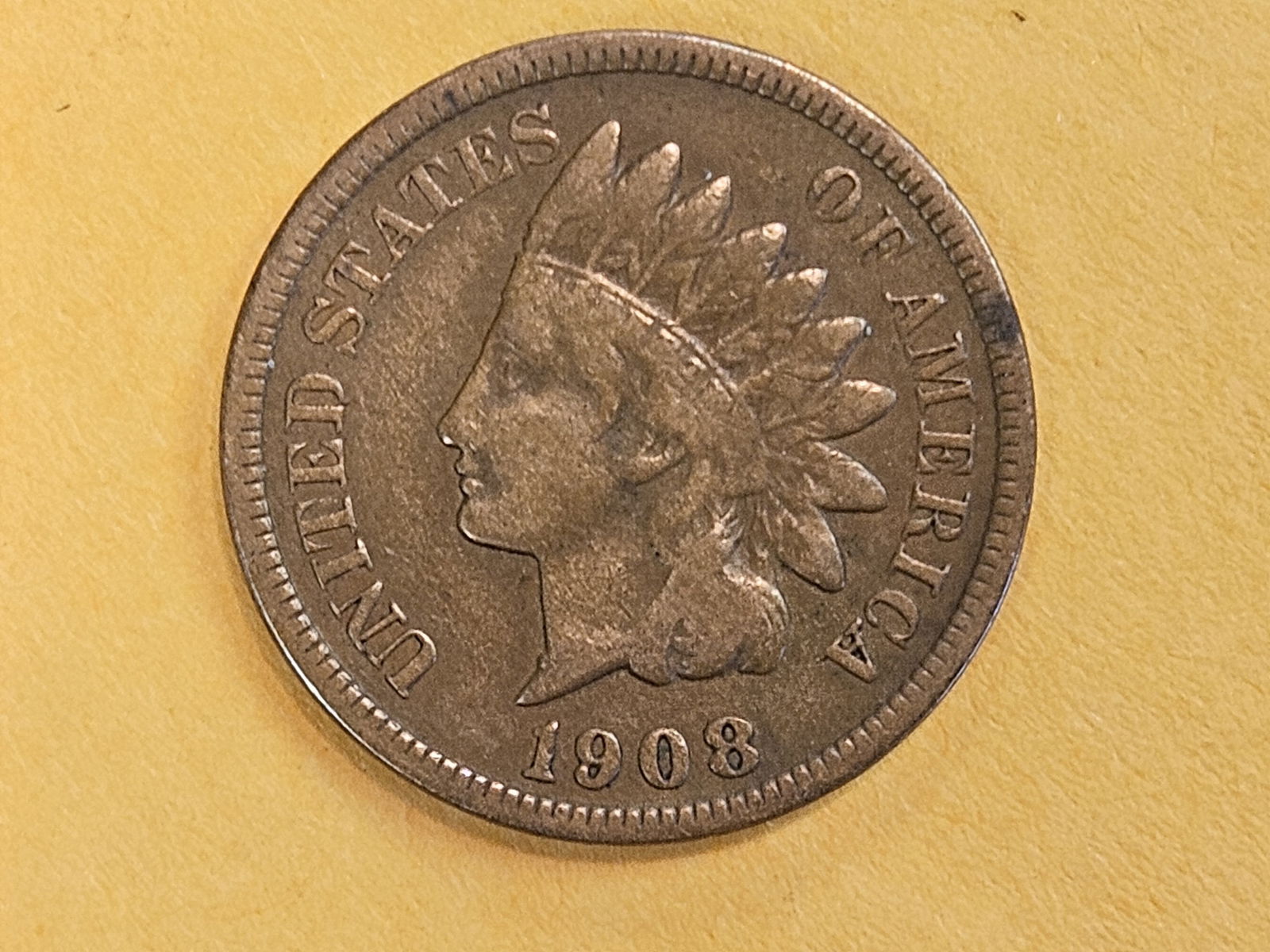 * Semi-Key 1908-S Indian cent in Very Fine - 3