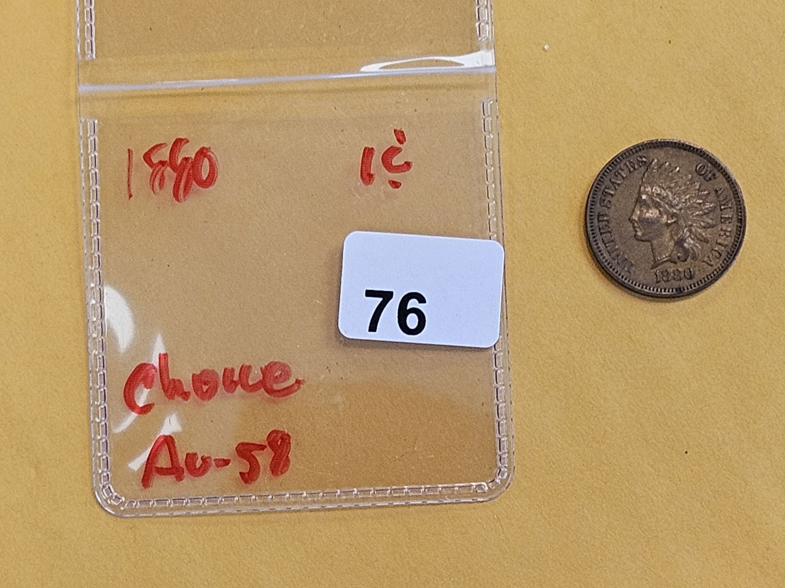 Choice About Uncirculated plus 1880 Indian Cent - 2