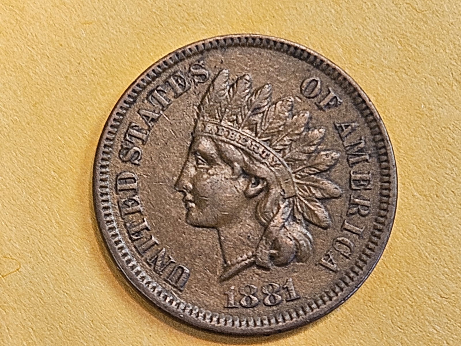 1881 Indian cent in Extra Fine - 45 (1 of 3)