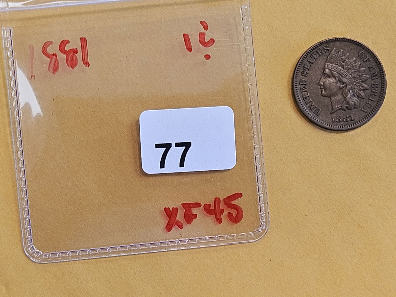 1881 Indian cent in Extra Fine - 45 - 2