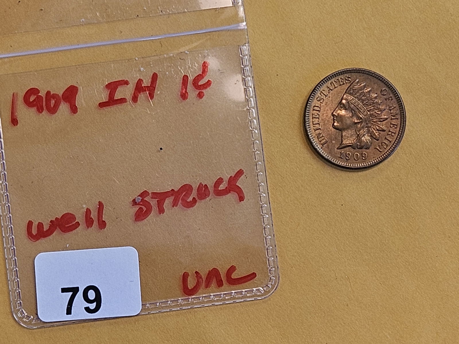 Very Choice Brilliant Uncirculated 1909 Indian Cent - 2