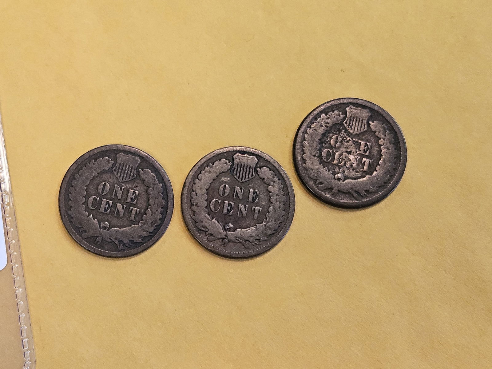 Three little better date Indian Cents in Very Good - 3