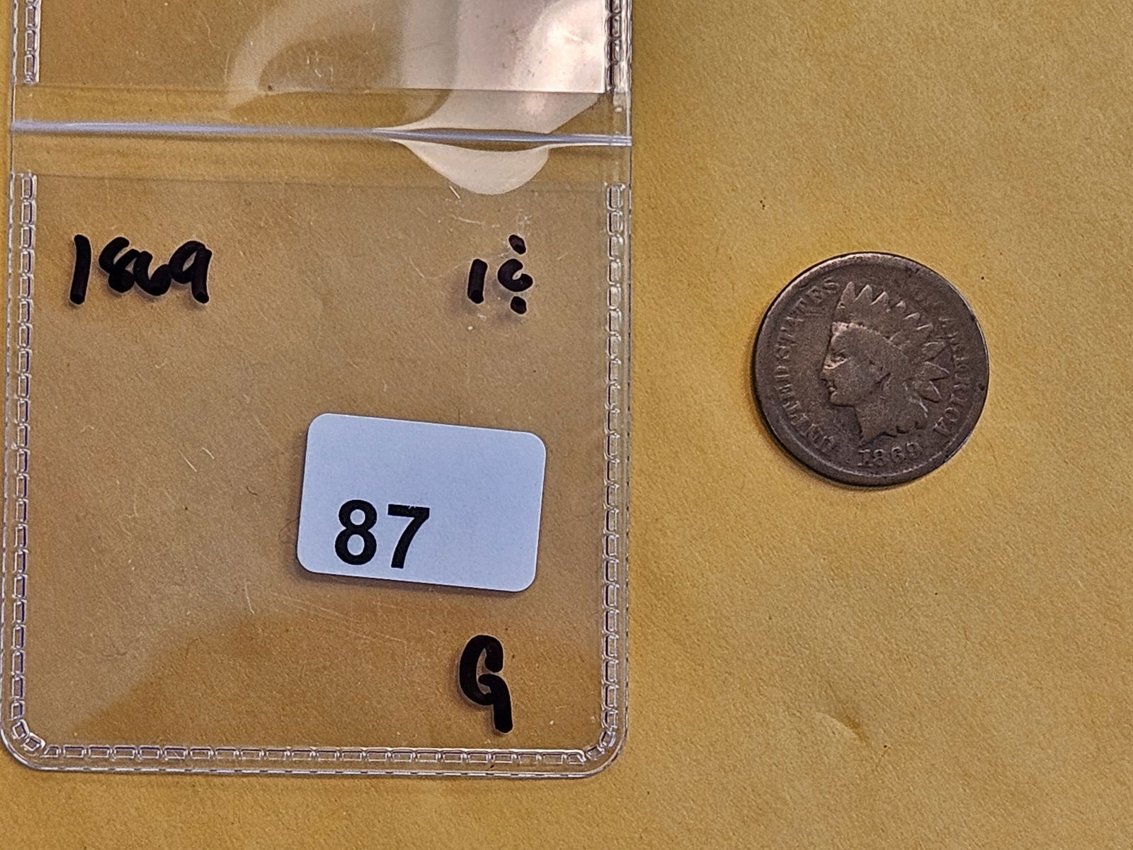 * Semi-key 1869 Indian Cent - 2