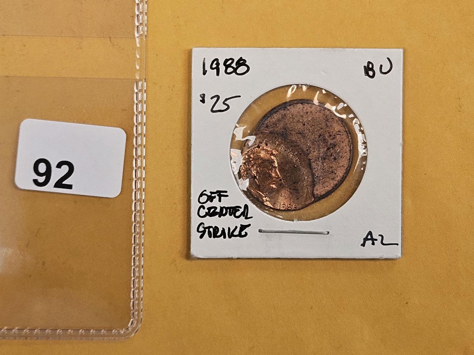 Mint Error! Brilliant Uncirculated 1988 Lincoln Cent - 2
