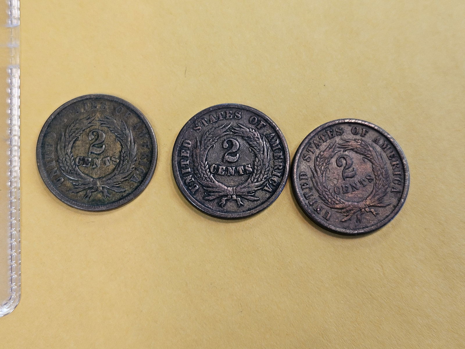 Three 1864 Two-Cent pieces - 4