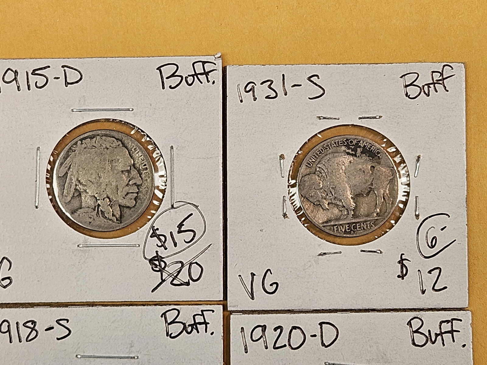 Four mixed, little better date, Buffalo Nickels - 2