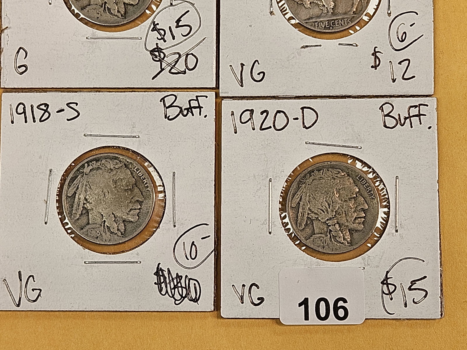 Four mixed, little better date, Buffalo Nickels - 3