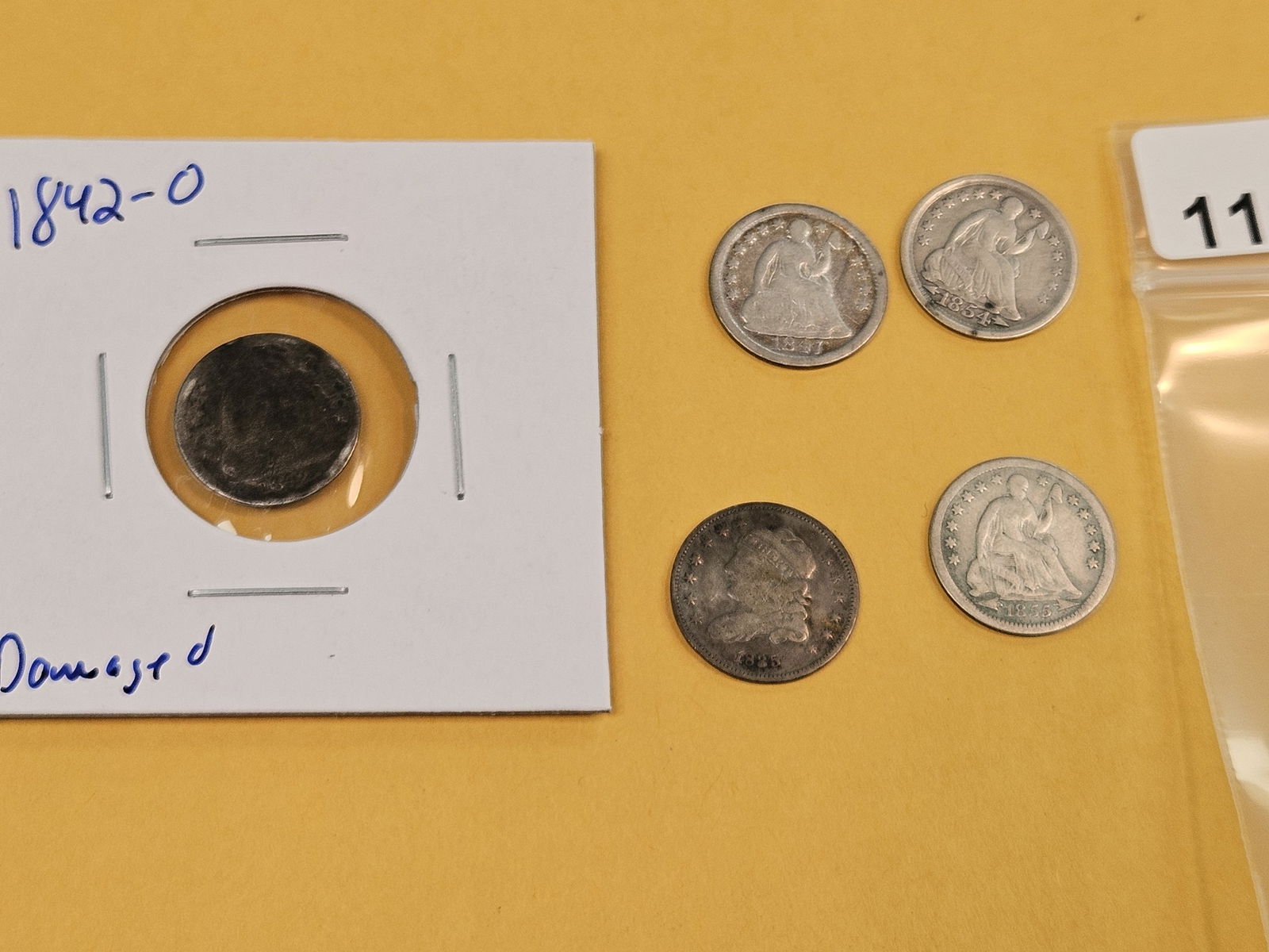Five mixed silver Half-Dimes - 2