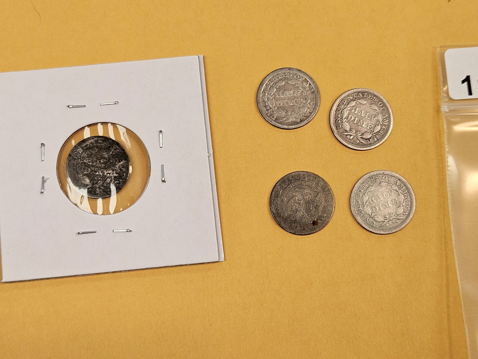 Five mixed silver Half-Dimes - 3