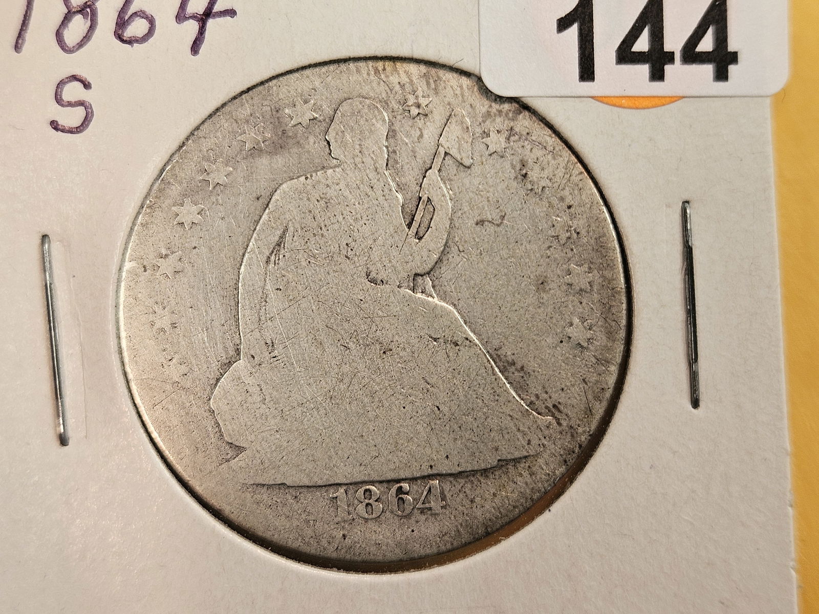 Little better 1864-S Seated Liberty silver Half Dollar: Civil War Issue 