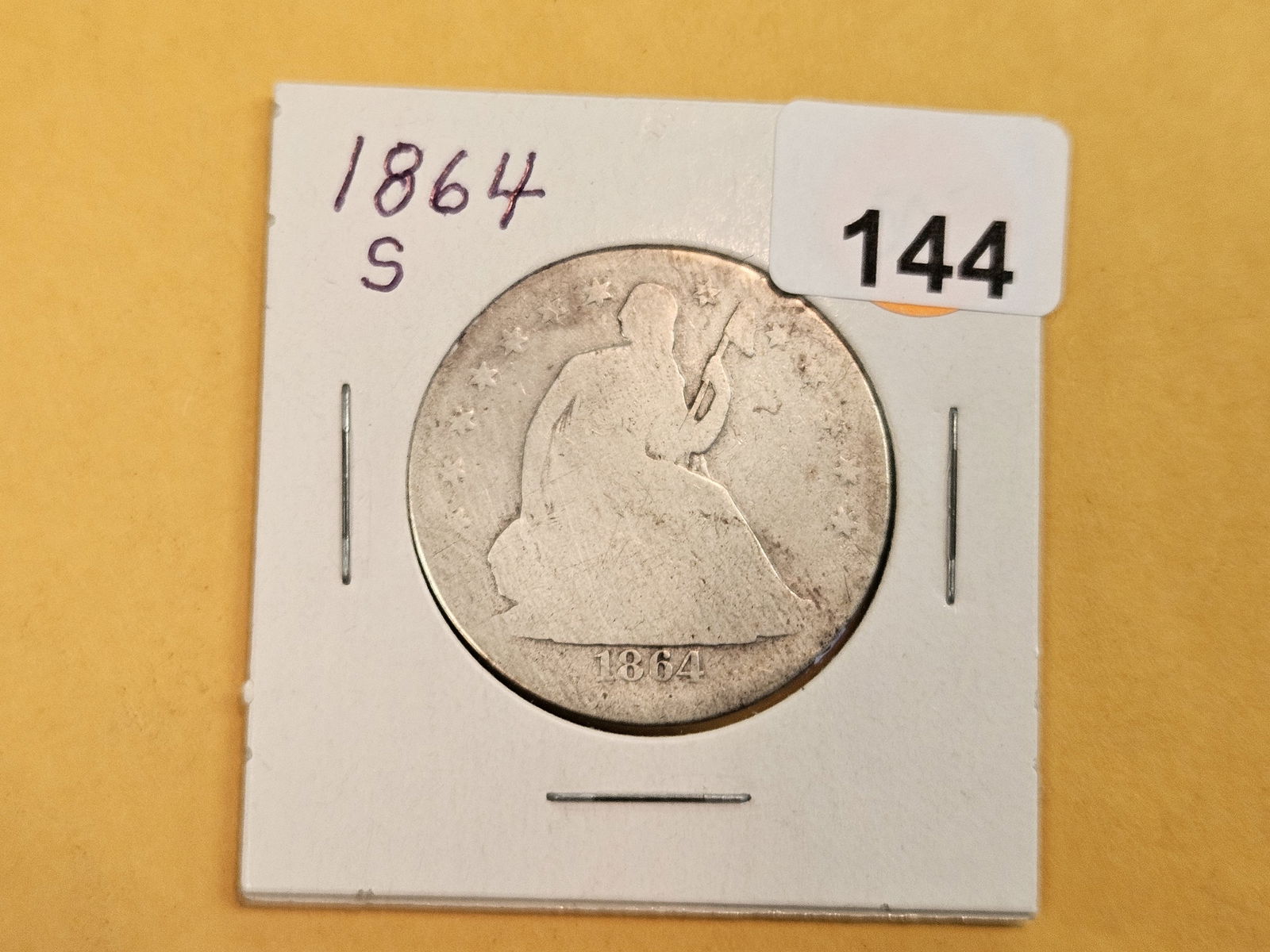 Little better 1864-S Seated Liberty silver Half Dollar - 2