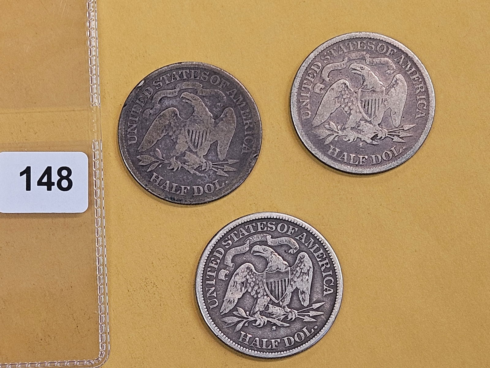 Three Seated Liberty silver Half Dollars - 2