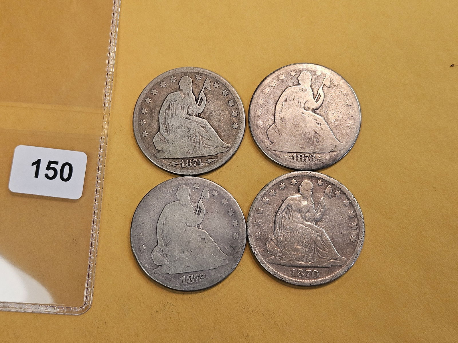 Four more silver Seated Liberty Half Dollars - 2