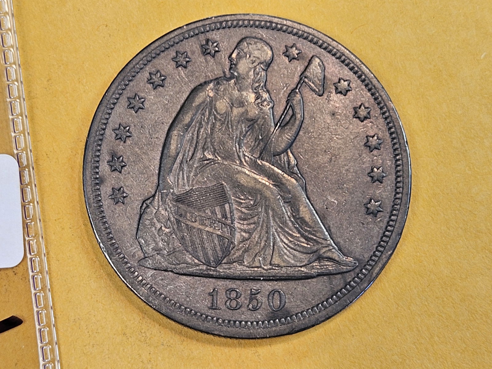 ** 1850 Seated Liberty Silver Dollar in Extra Fine **: Tough Seated Silver Dollar! Actually any seated dollars are tougher….just don't see many at all! 