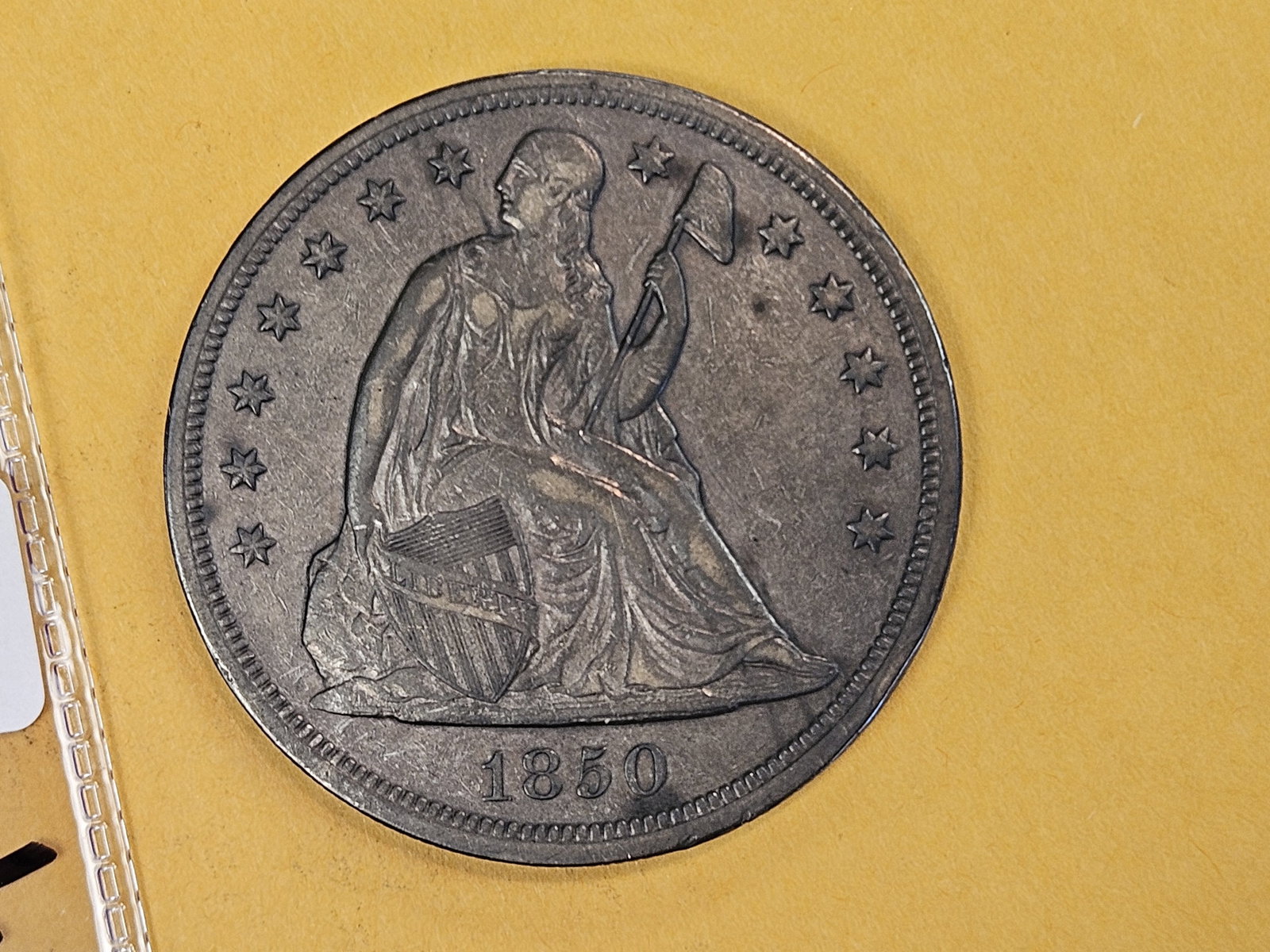 ** 1850 Seated Liberty Silver Dollar in Extra Fine ** - 6