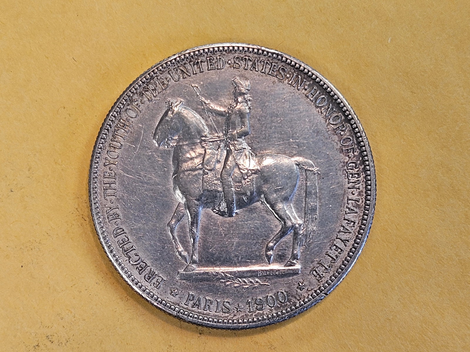 ** KEY Commemorative ** 1900 LaFayette Commemorative Silver Dollar in Bright Uncirculated - details - 12