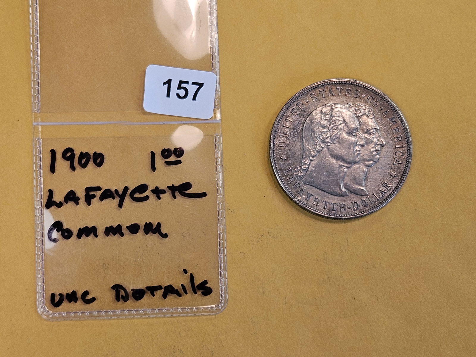 ** KEY Commemorative ** 1900 LaFayette Commemorative Silver Dollar in Bright Uncirculated - details - 2