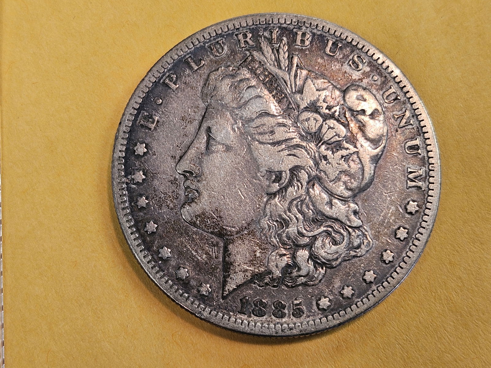 Better Date 1885-S Morgan silver Dollar: In Extra Fine 