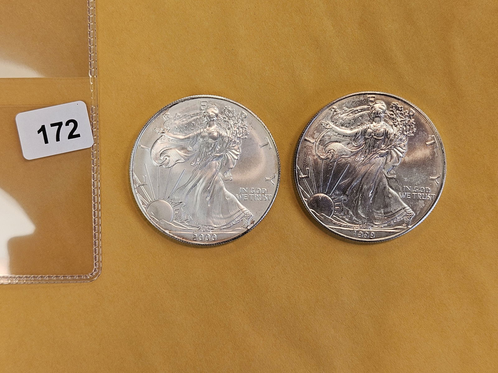 Two GEM Brilliant Uncirculated American silver Eagles - 2