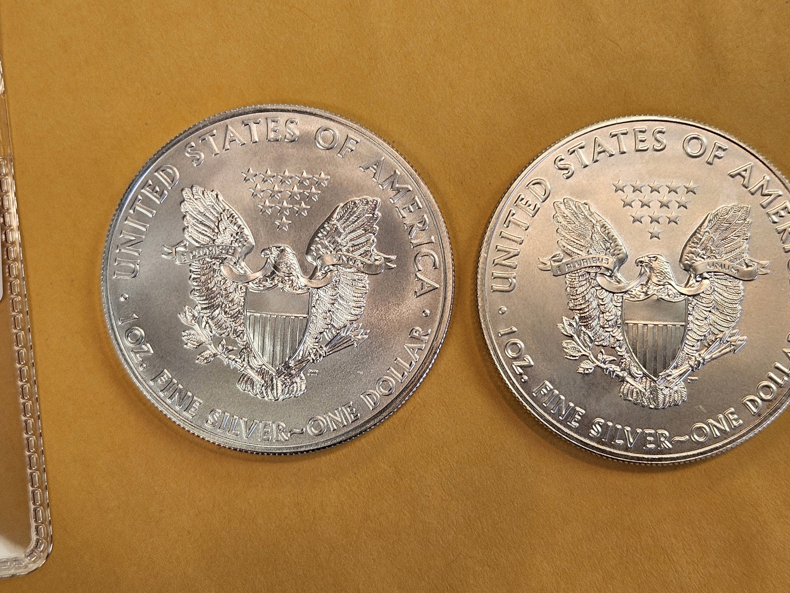 Two GEM Brilliant Uncirculated American silver Eagles - 3