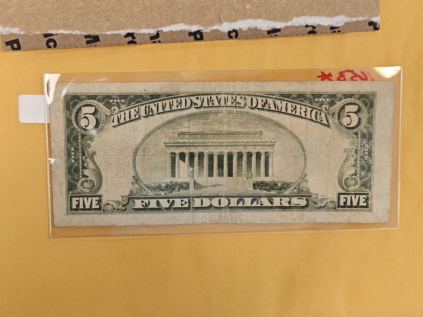 Series of 1934-C Five Dollar STAR Replacement Silver Certificate - 2