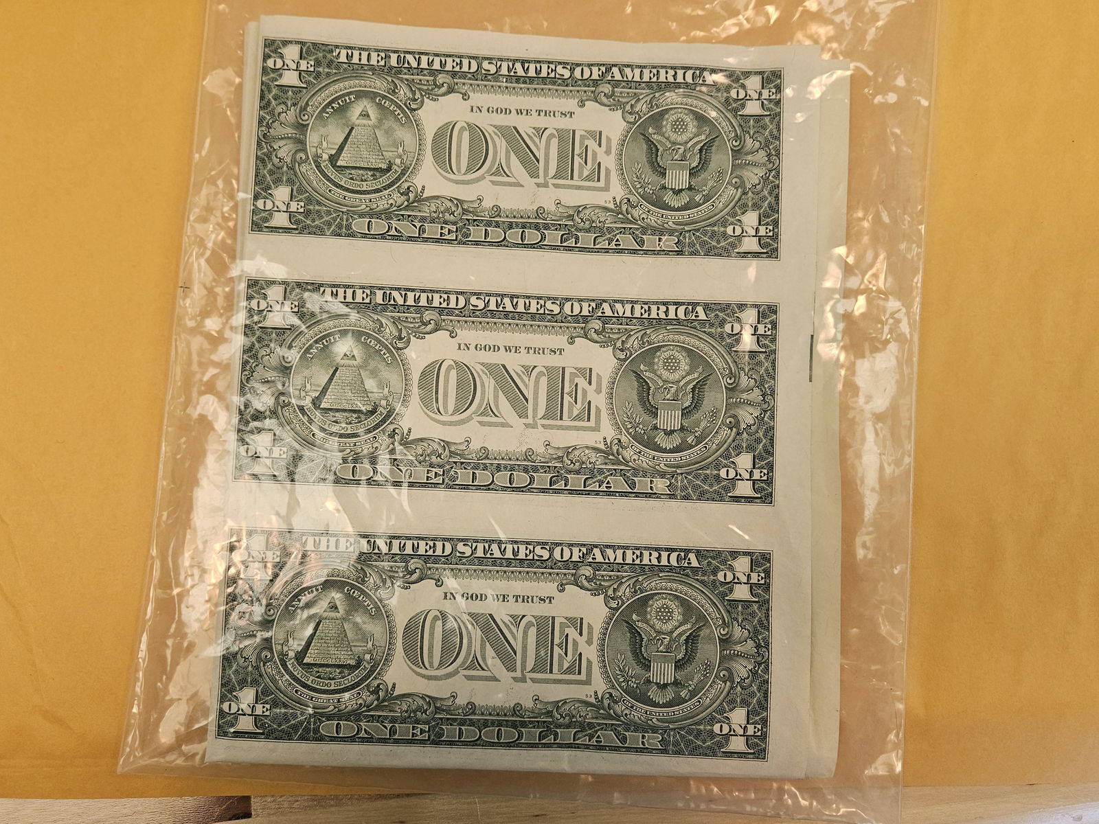 Complete, Uncut Sheet of Uncirculated 2009 $1 FRNs - 2