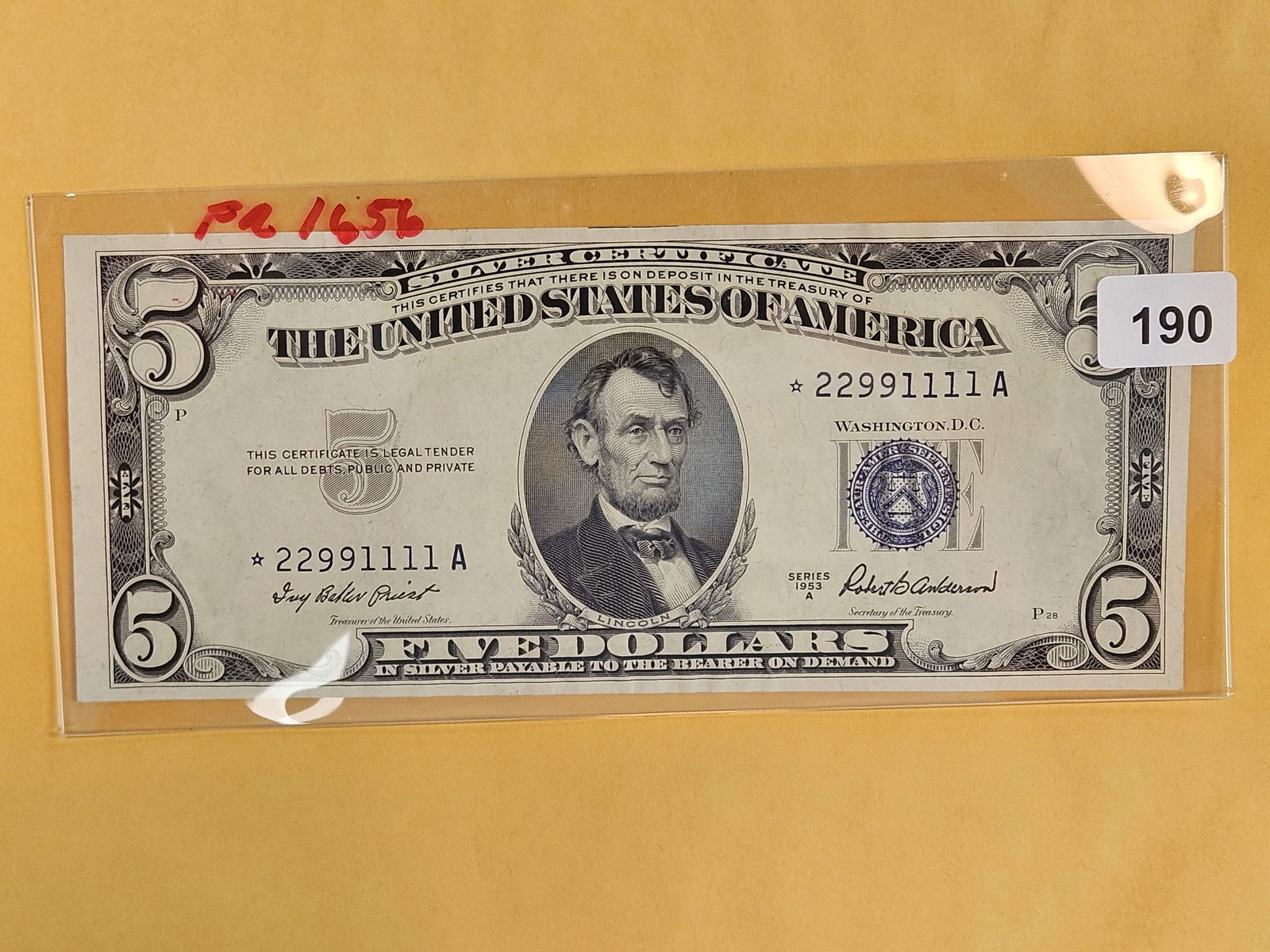 Crisp Uncirculated Series 1953-A STAR Replacement Silver Certificate (1 of 2)