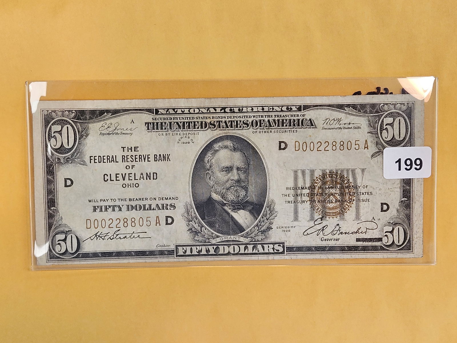 Series of 1929 Fifty Dollar National Currency in VF Plus to XF: FR 1880-D 