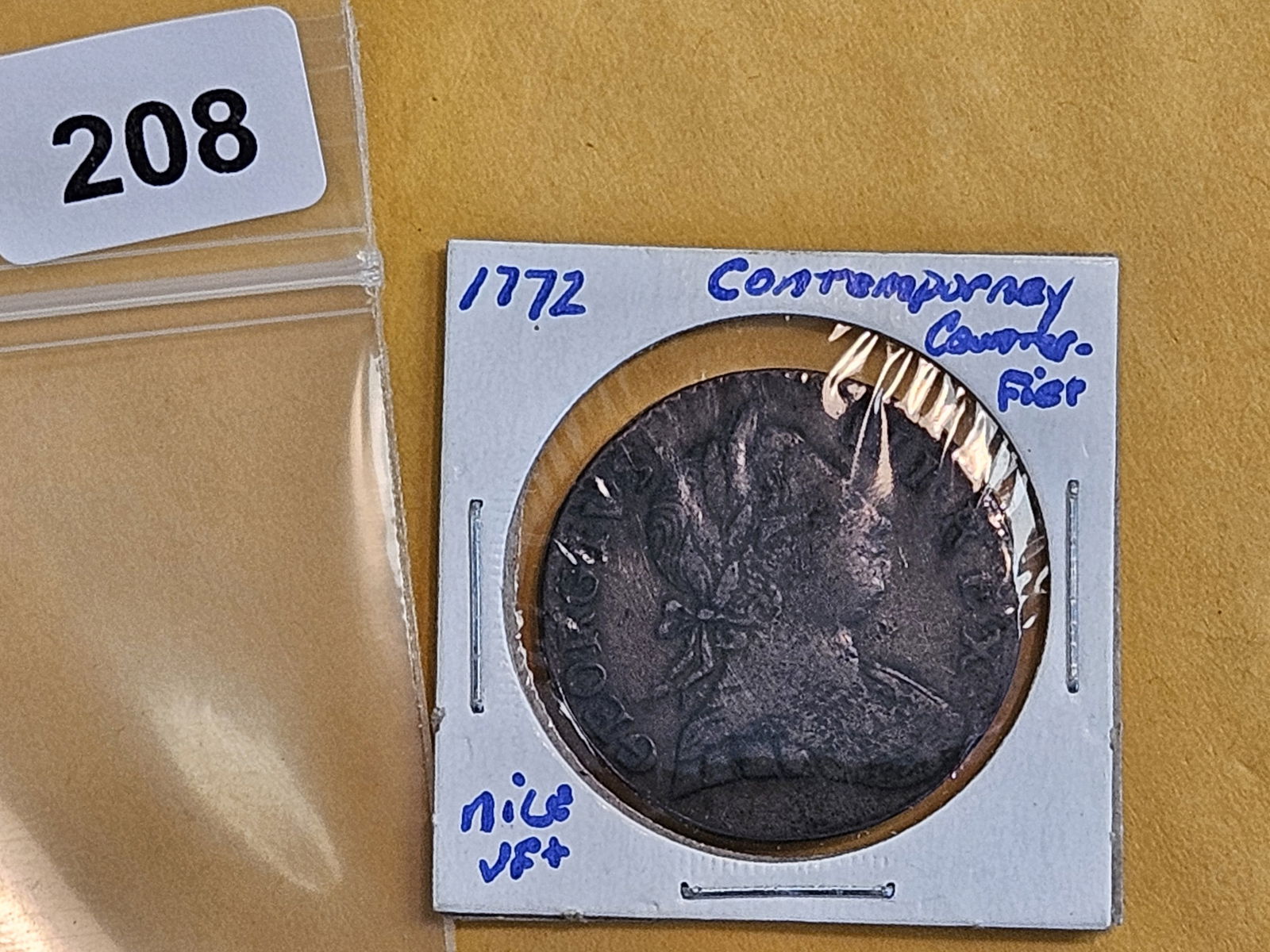 Cool 1772 Contemporary counterfeit Great Britain 1/2 penny: Better grade 