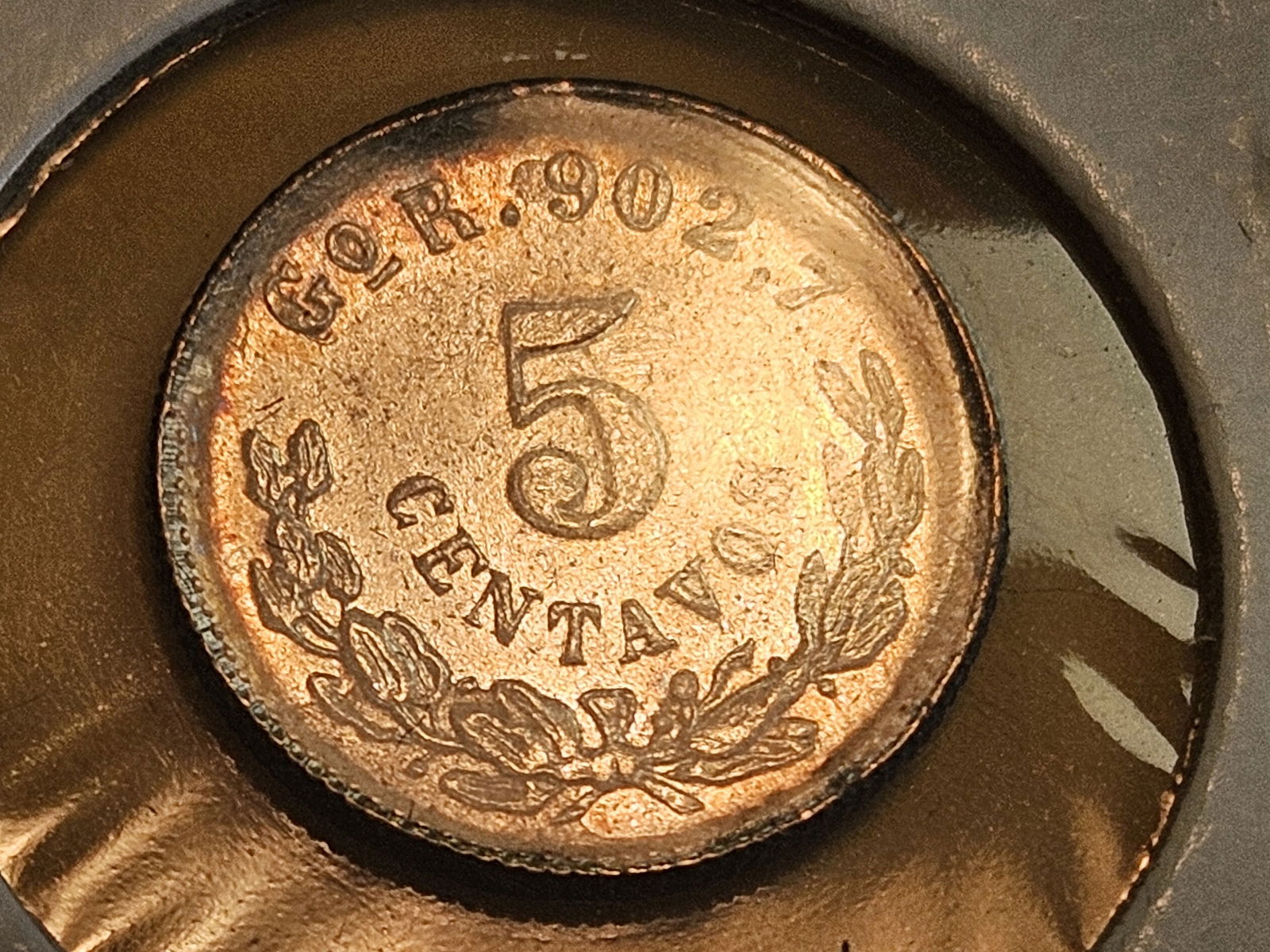 Choice Brilliant Uncirculated 1899 Go-R Mexico silver 5 centavos - 10