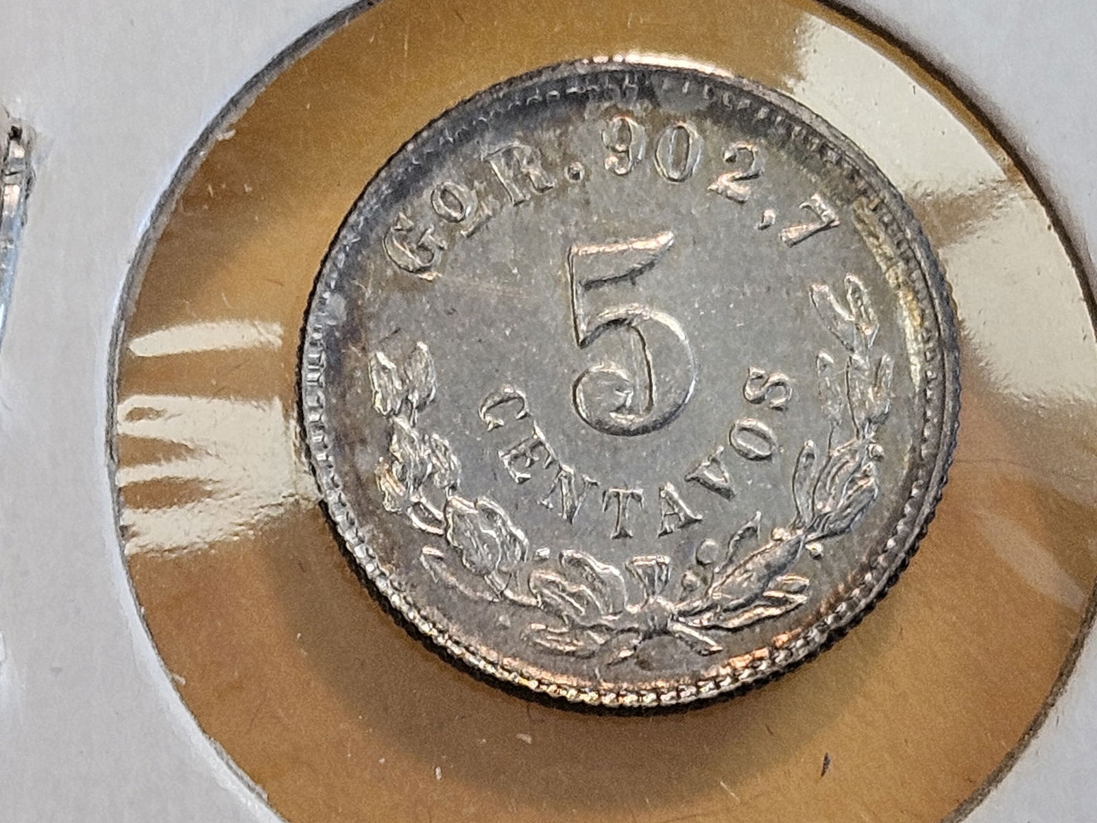 Choice Brilliant Uncirculated 1899 Go-R Mexico silver 5 centavos - 12