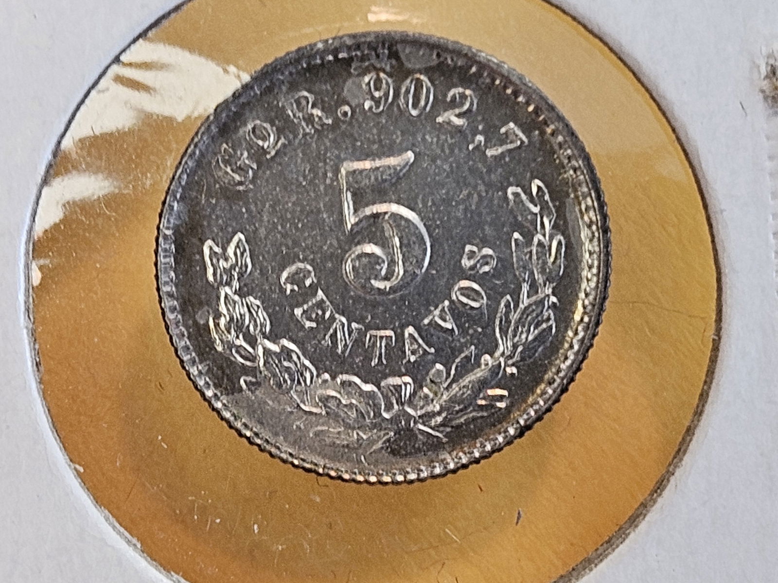 Choice Brilliant Uncirculated 1899 Go-R Mexico silver 5 centavos - 13