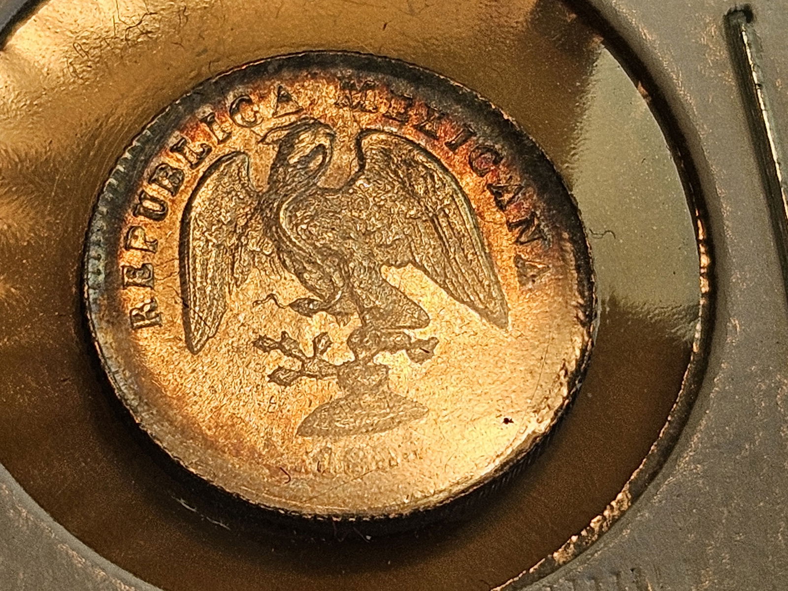 Choice Brilliant Uncirculated 1899 Go-R Mexico silver 5 centavos - 4