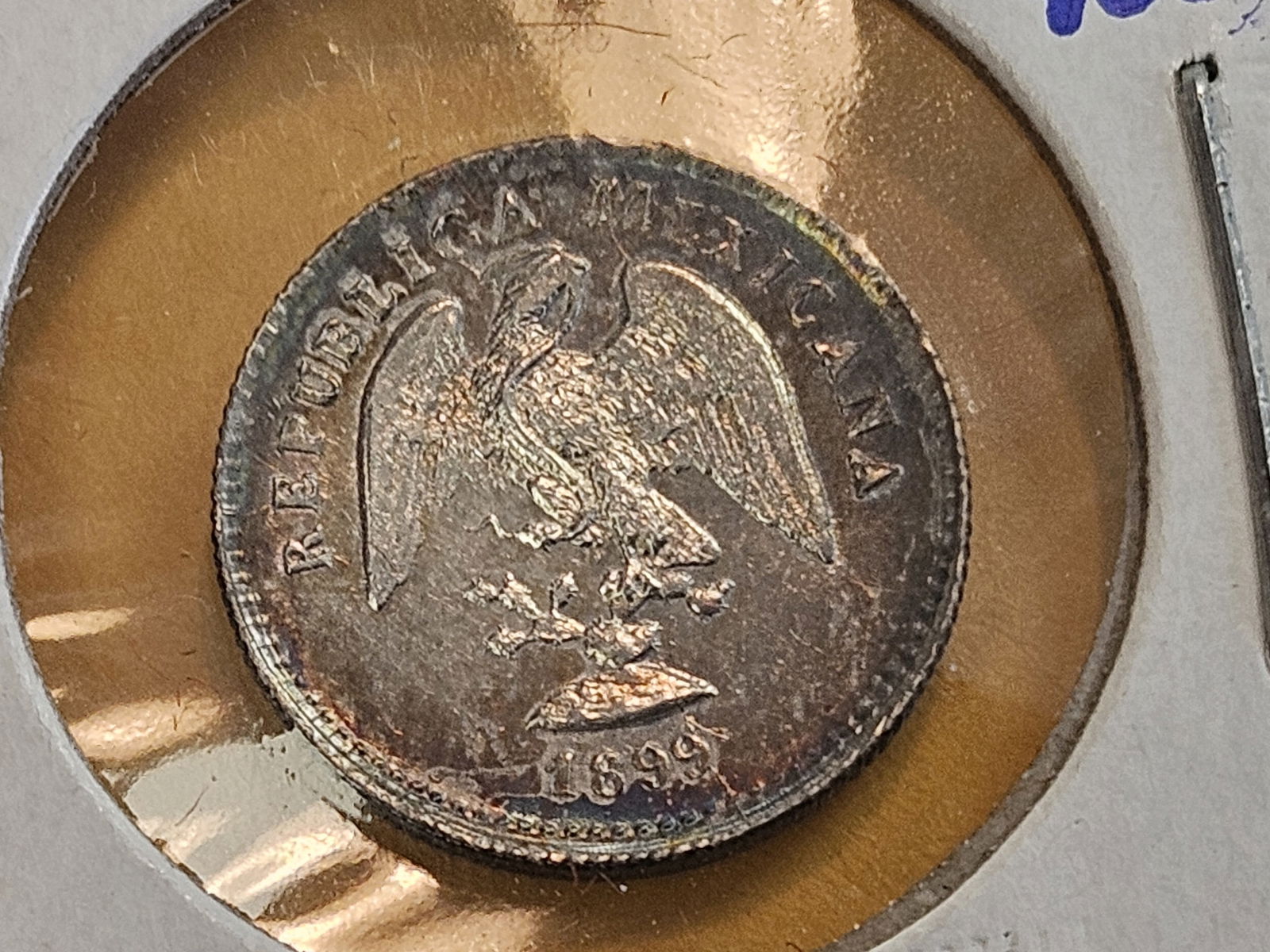 Choice Brilliant Uncirculated 1899 Go-R Mexico silver 5 centavos - 6