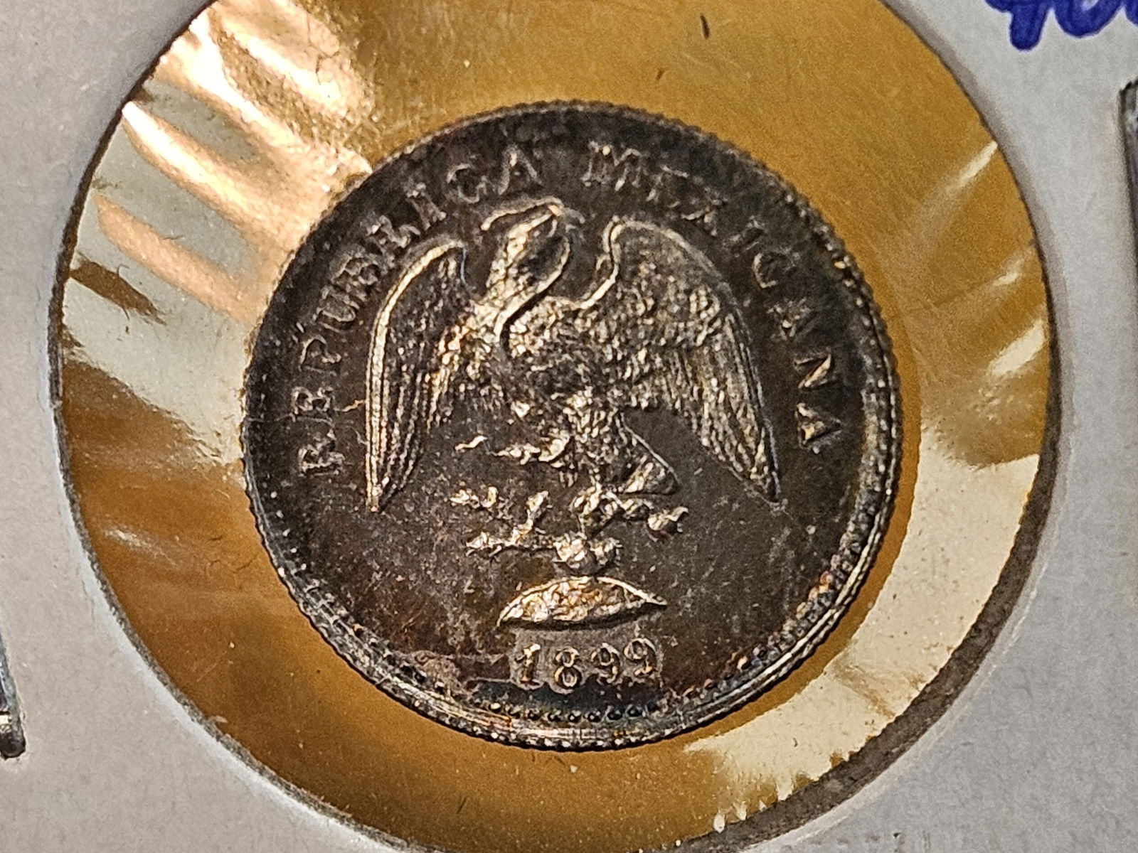 Choice Brilliant Uncirculated 1899 Go-R Mexico silver 5 centavos - 9