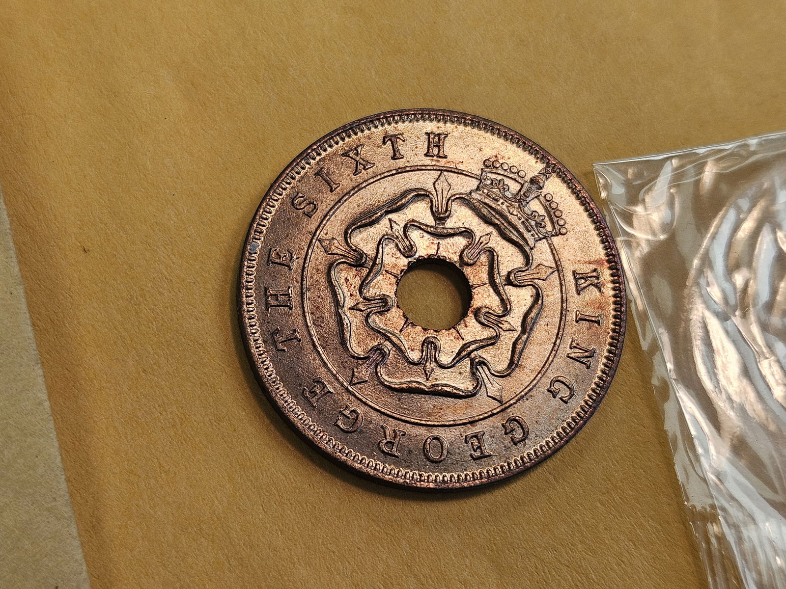 1949 Southern Rhodesia penny in GEM Brilliant Uncirculated Red-Brown - 4