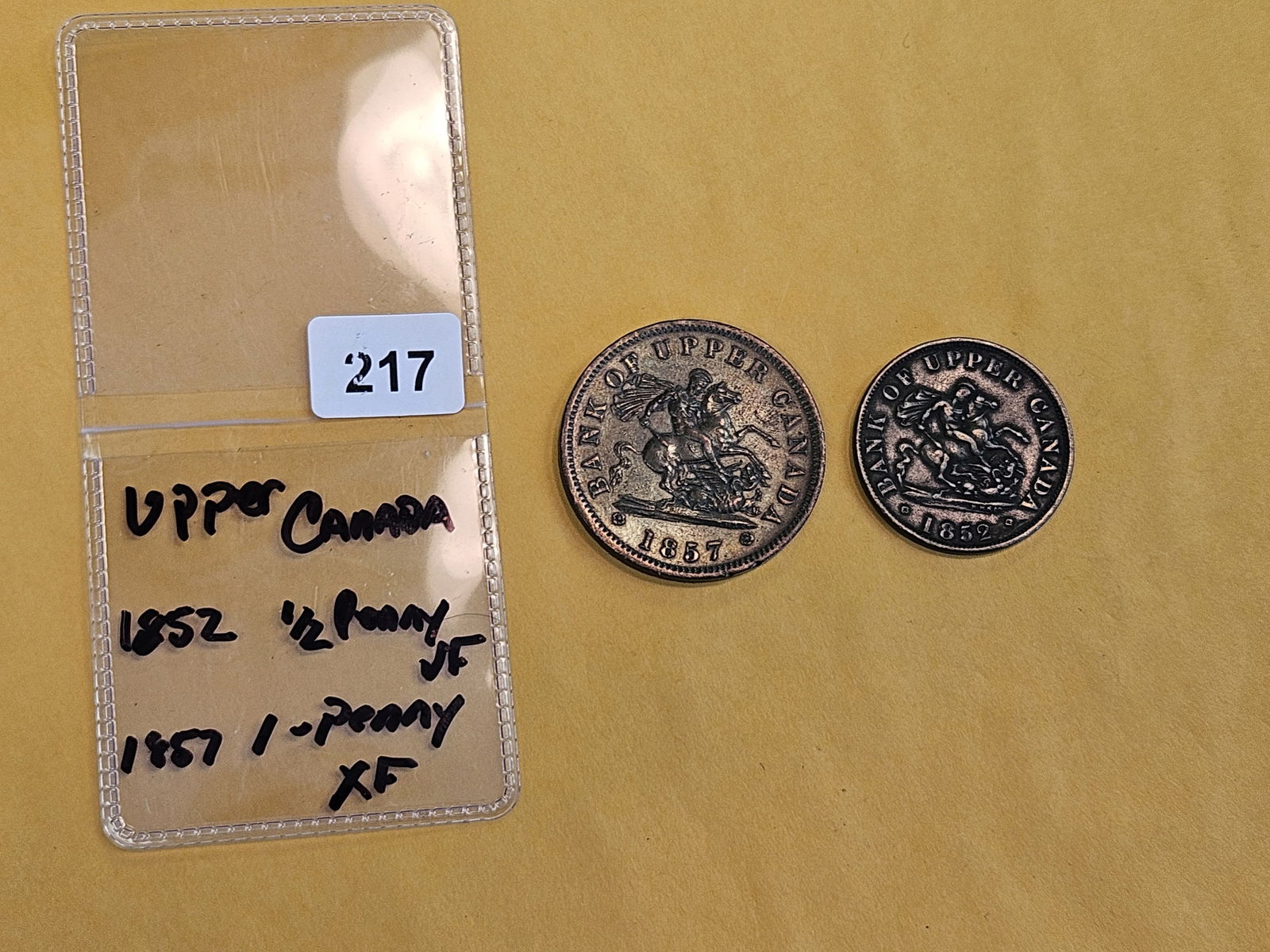 1852 and 1857 Upper Canada copper coins - 2