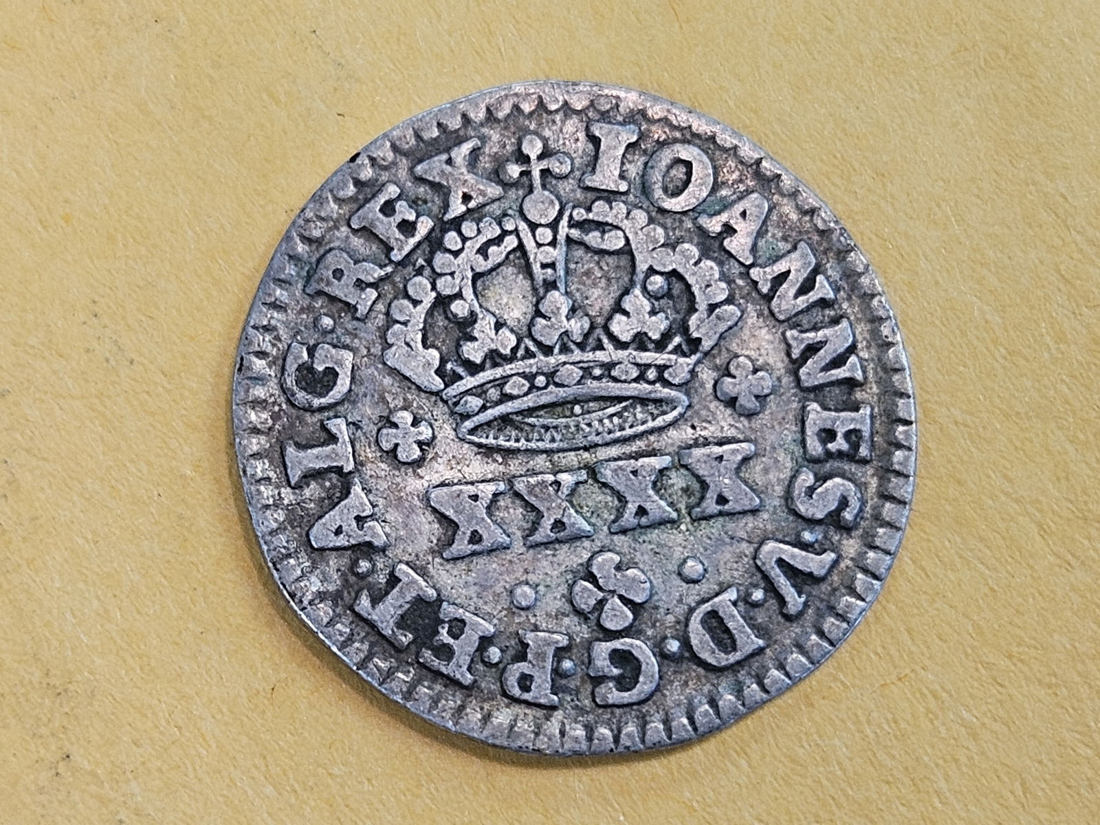 1706- 1750 Portugal 1/2 tosturo: In Extra Fine 