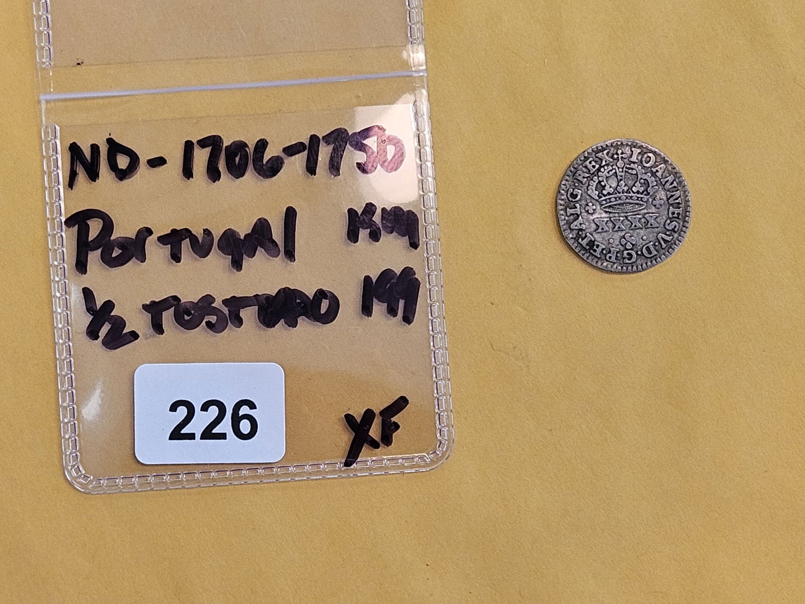 1706- 1750 Portugal 1/2 tosturo - 2