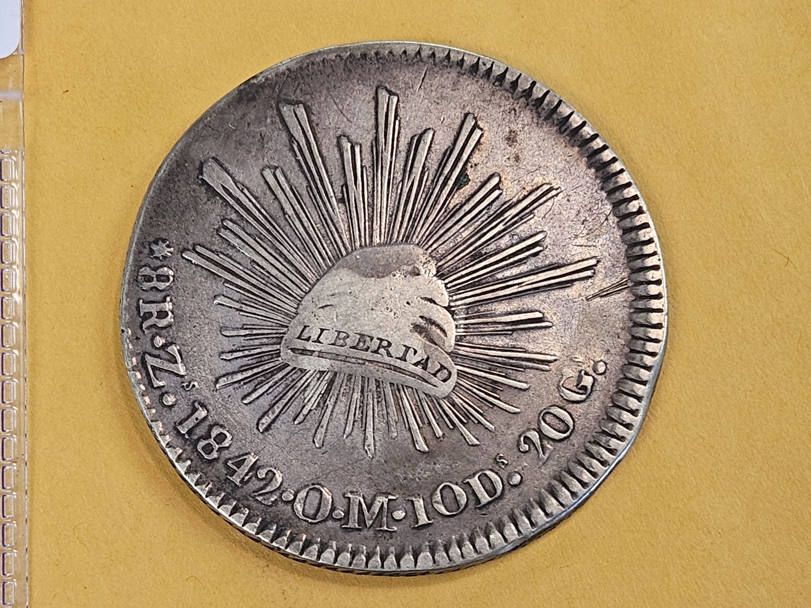 1842 Zs-oM Mexico silver 8 reals in Extra Fine: KM 377.15 