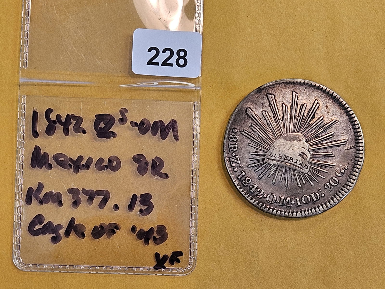 1842 Zs-oM Mexico silver 8 reals in Extra Fine - 2
