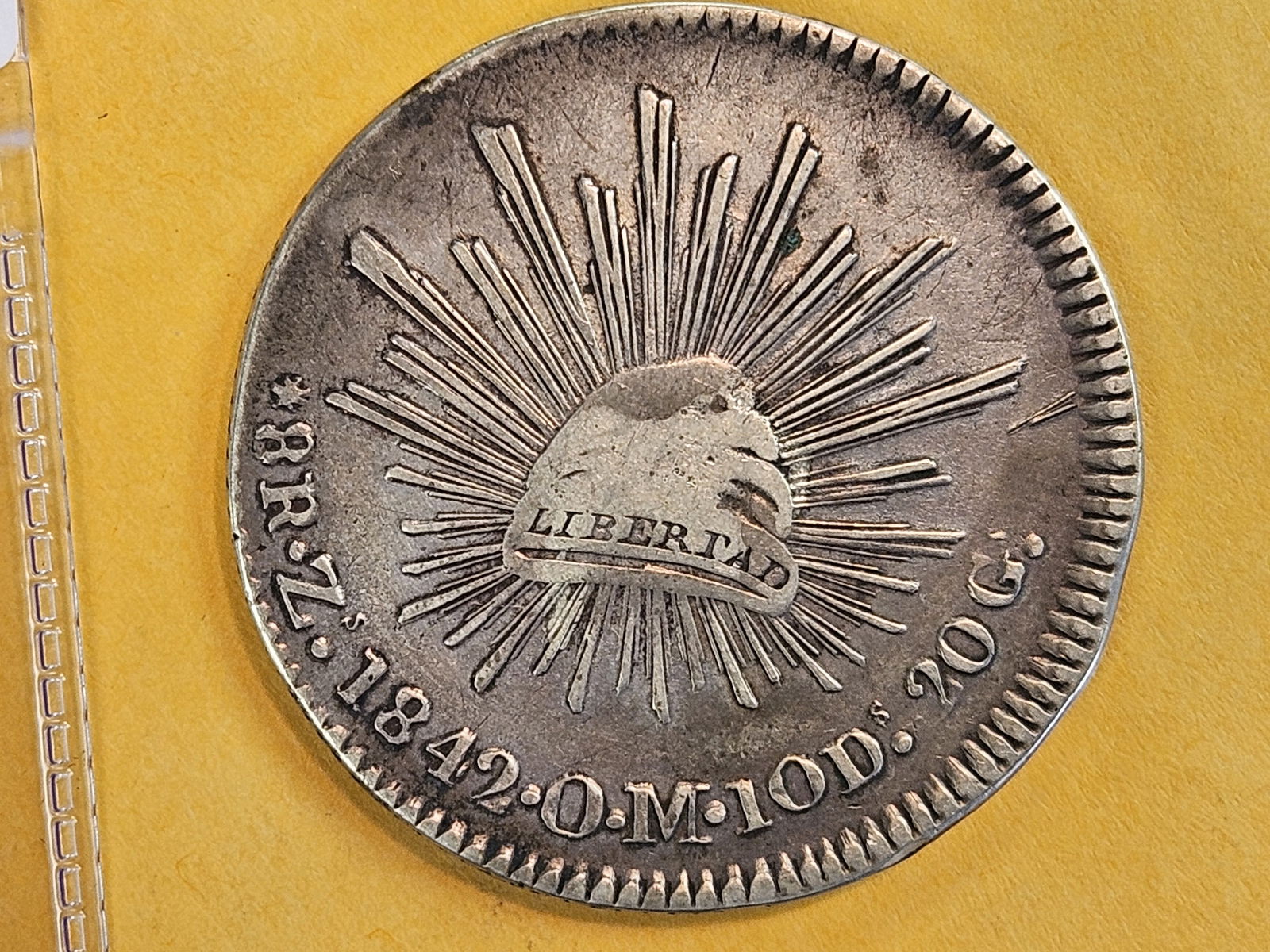 1842 Zs-oM Mexico silver 8 reals in Extra Fine - 3