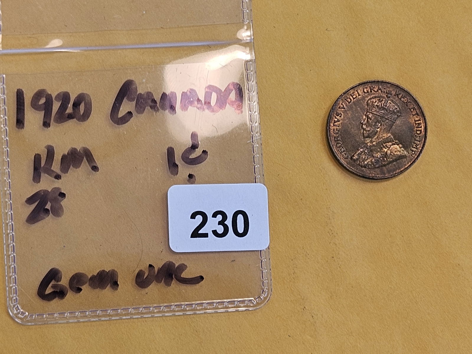 GEM Uncirculated 1920 Canada one cent - 2