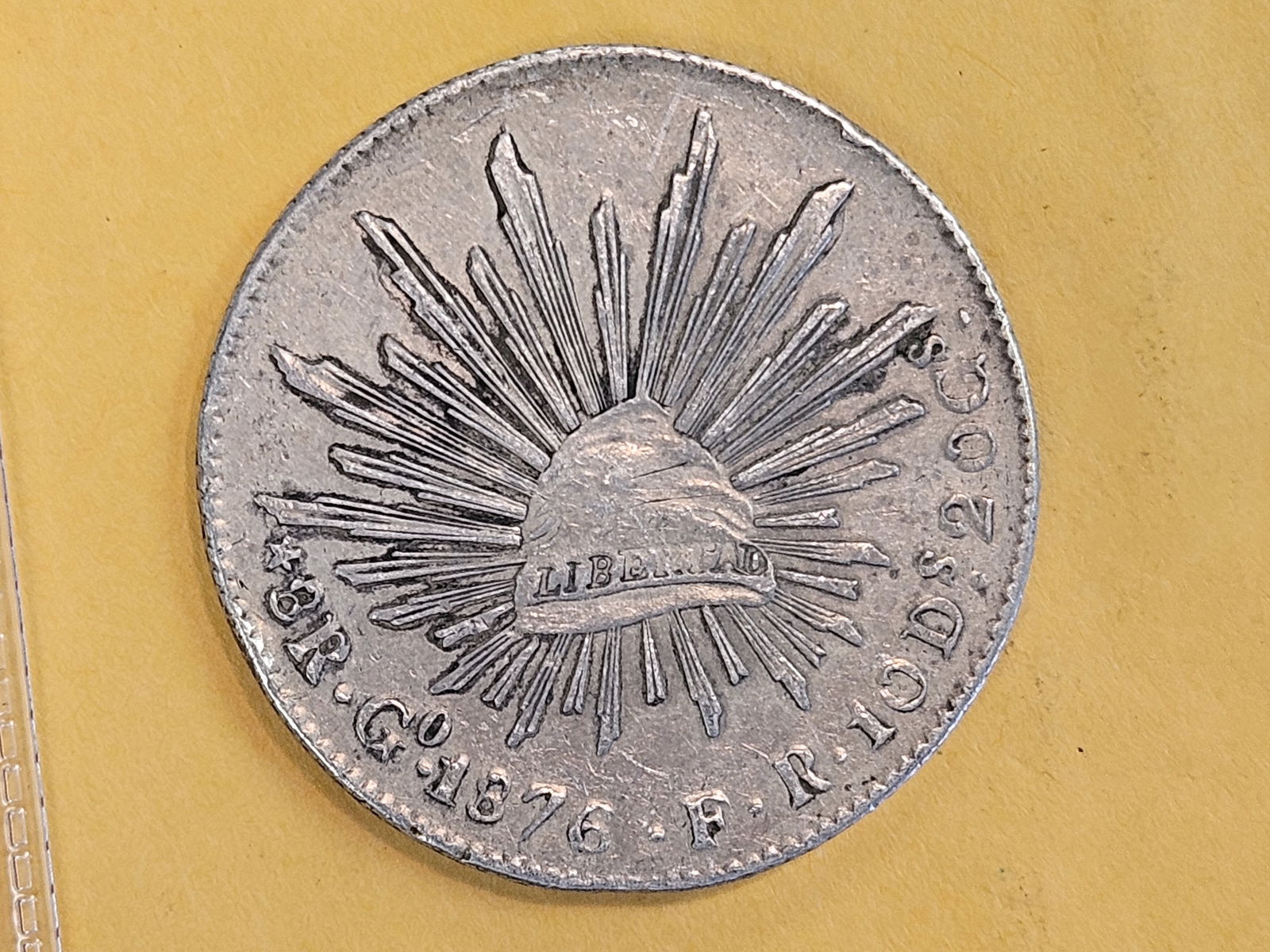 1876 GoF-Fr Mexico silver 8 reals in Extra Fine - 4